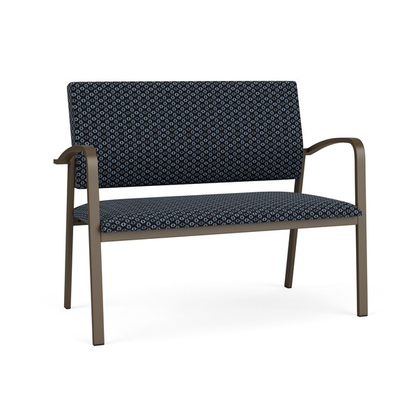 Lesro Newport 2 Seat Tandem Seating Metal Frame No Center Arms, Bronze, RS Night Sky Upholstery NP1501 - main